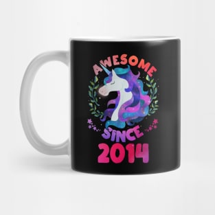 Cute Awesome Unicorn Since 2014 Funny Gift Mug